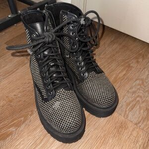 GB black studded boots